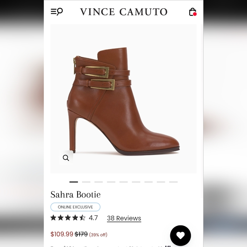 Vince Camuto Sahra Bootie in Tan with Gold Accents
